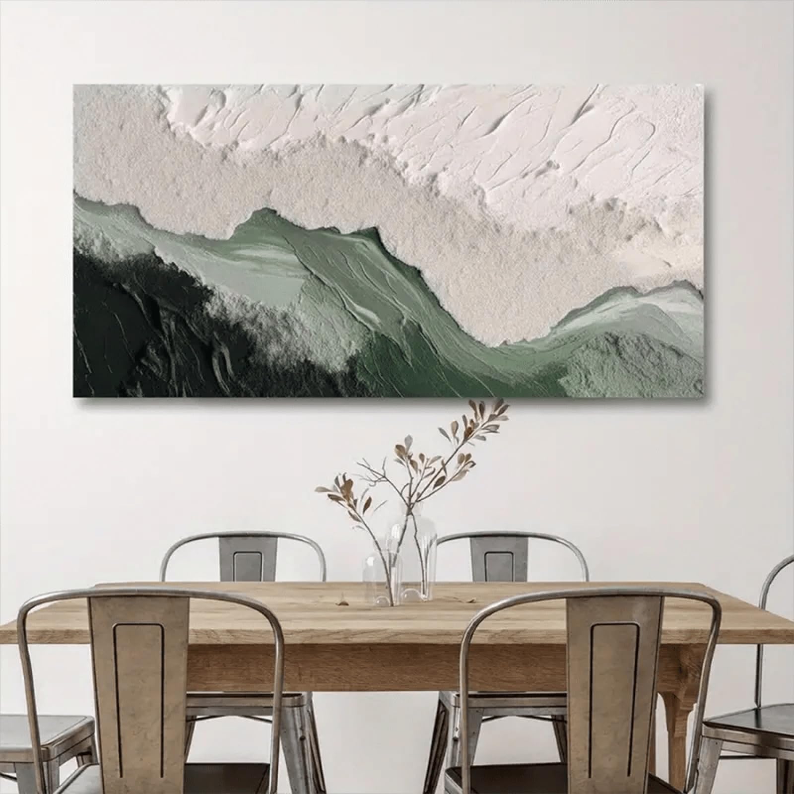 Décoration murale grand rectangle horizontal toile 3D salon moderne - 8