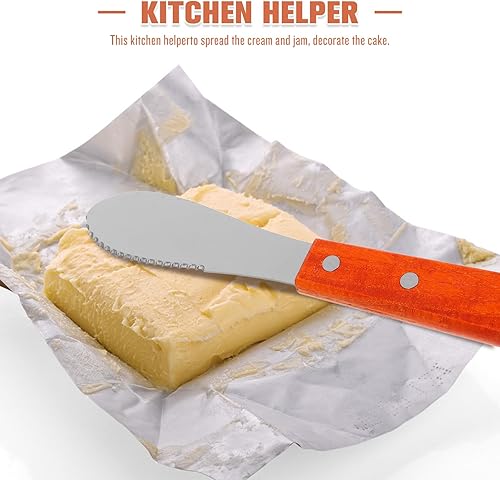 Miniatura 8 de 2 unids Creamcheese Butter Straight Spreader Butter Spatula Sandwich Cortadora Raspador Mango de Madera Pequeñas Herramientas Espátula de glaseado