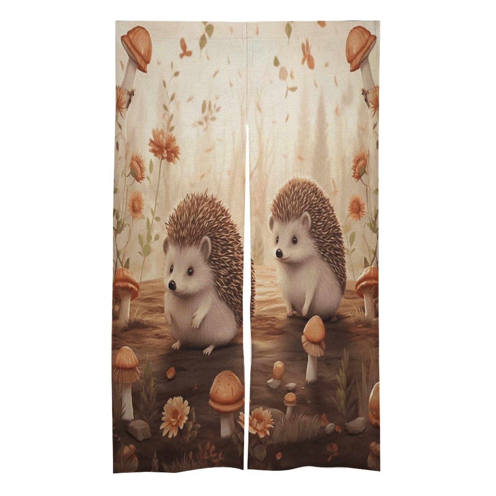 VstaDank Nature Lovely Hedgehog Lovers Noren Doorway Curtain Printed Window Treatment Door Tapestry Chinese Traditional Doorway Curtain Long Type Door Tapestry for Home Decoration
