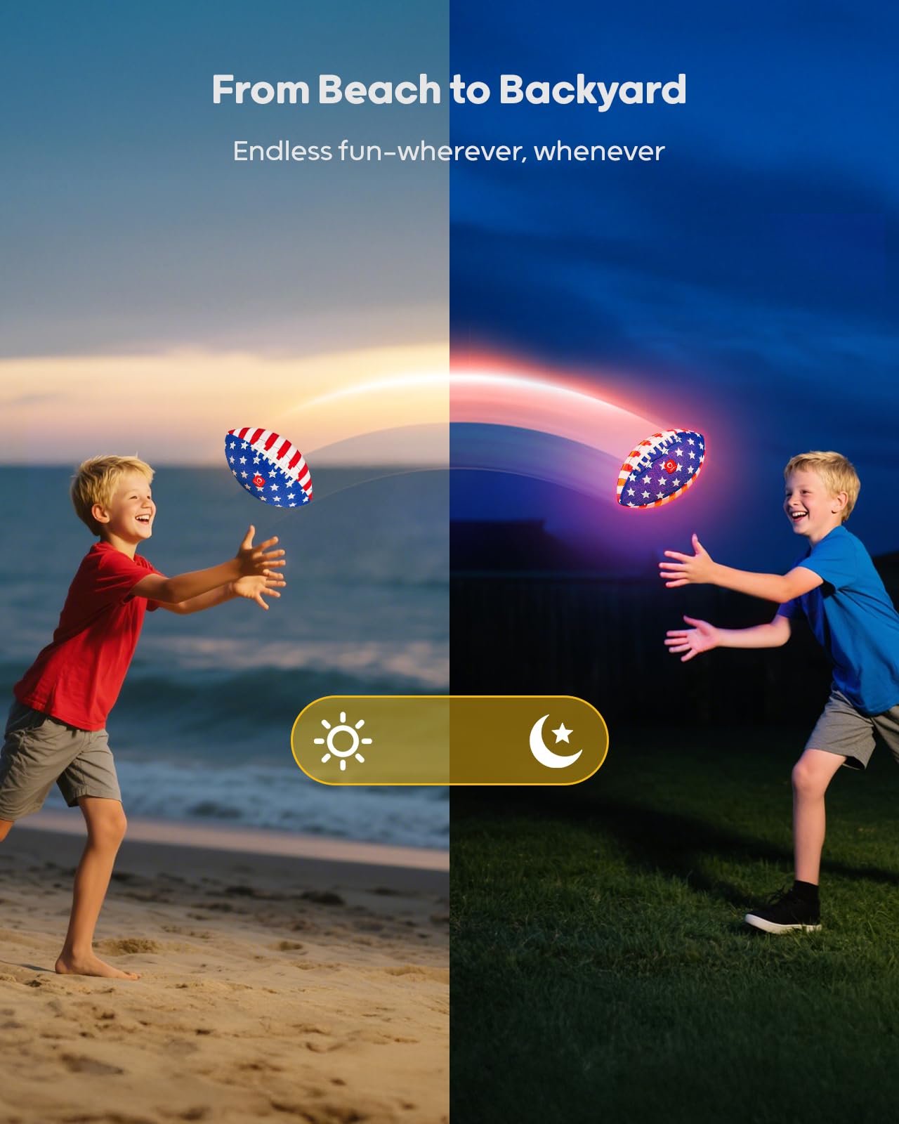 QPAU 9" Glow in The Dark Football (Size 3, 1 Pack), Light Up Youth Football with Pump & Batteries, Outdoor Toys & Games for Boys Girls, Birthday Gifts for Kids and Teens