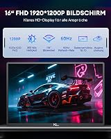 NGTeco 16 hüvelykes hordozható monitor FHD 1200P USB-C HDMI gaming kijelző intelligens tokkal 2