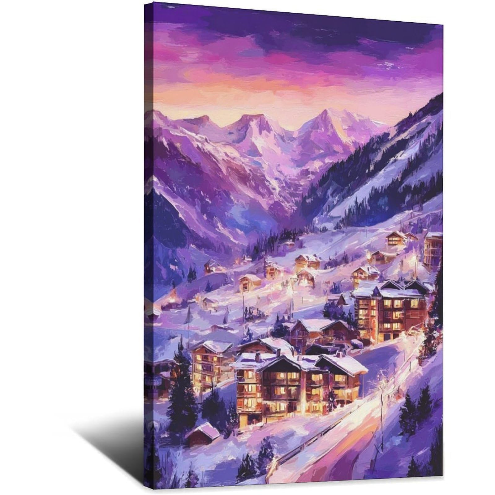 Courchevel Ski Posters 24x36inch(60x90cm) Vintage Watercolor Canvas Art