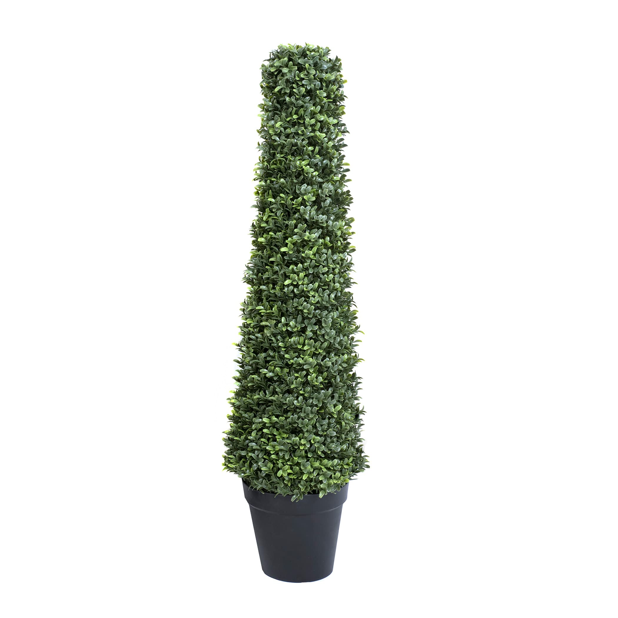 GreenBrokers Lot de 2 Arbres topiaires artificiels en Forme de cône de buis en métal Vert 100 cm