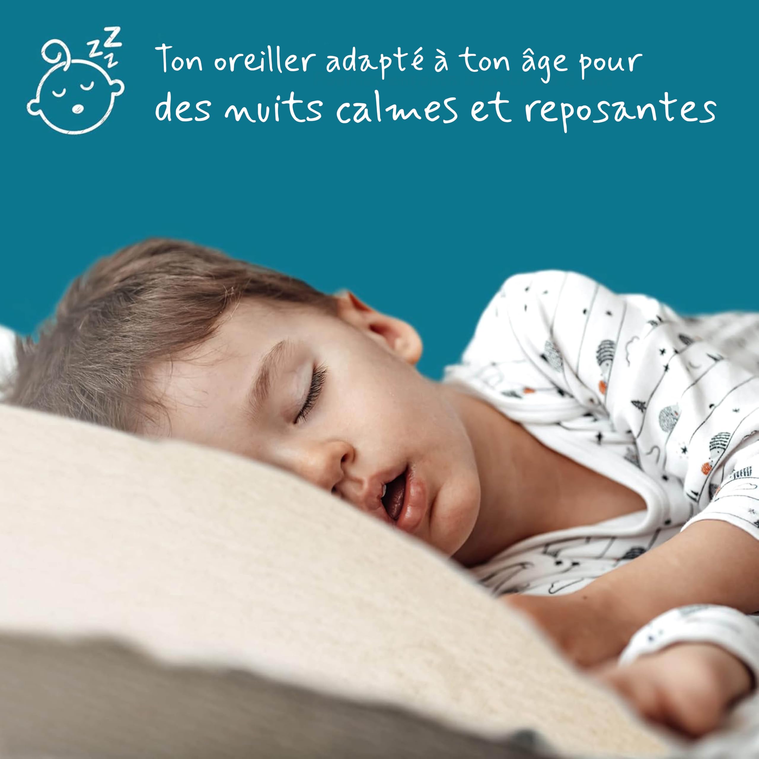KNERST® Oreiller Enfant 25x50 Mémoire de Forme - Oreiller Bébé et Coussin Enfant Ergonomique Hauteur 6 cm - Oreiller 50x25 Anti Acariens - Idéal 2 3 4 5 6 Ans