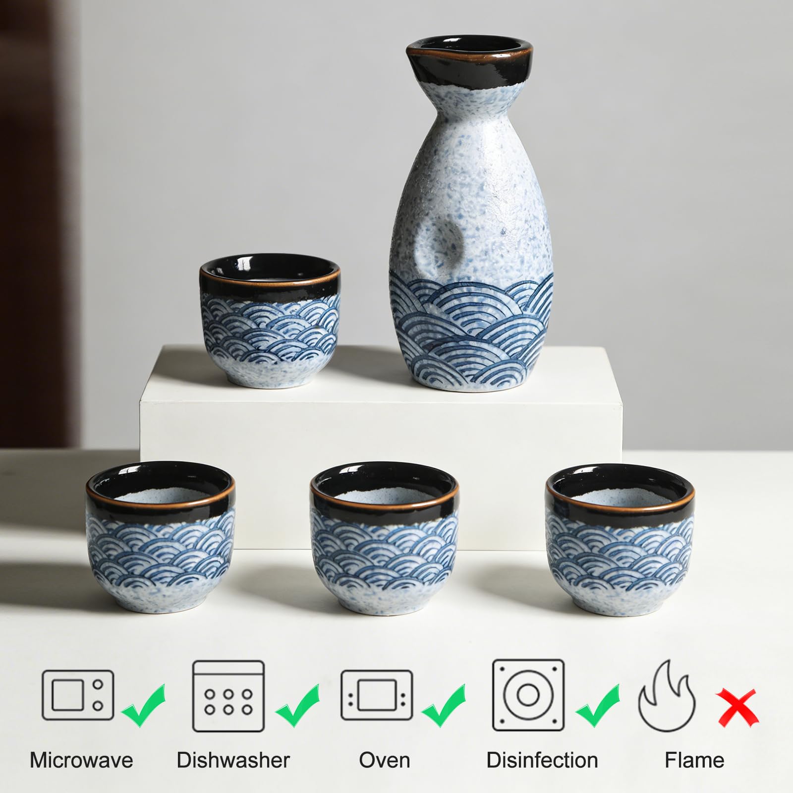 Set Di Sake Giapponese,Set di Tazze da Sake,Set sake,Set da sake giapponese in ceramica,Per Ristoranti Casa Da Tè E Regali Di Festa set per liquori in porcellana, set di in ceramica giapponese