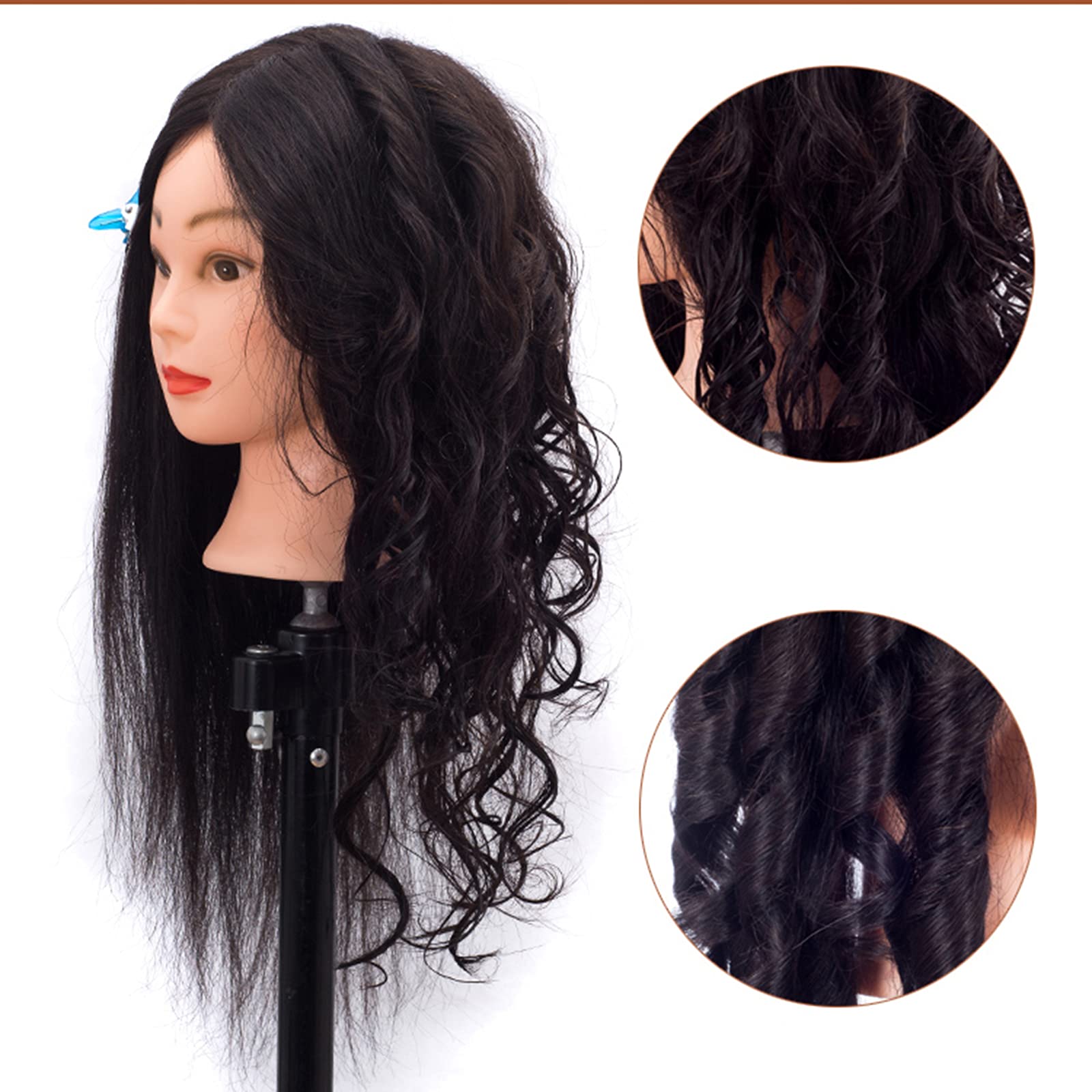 Amazon.co.jp: ヘア練習用マネキン ヘアスタイリングヘッド、カーリー