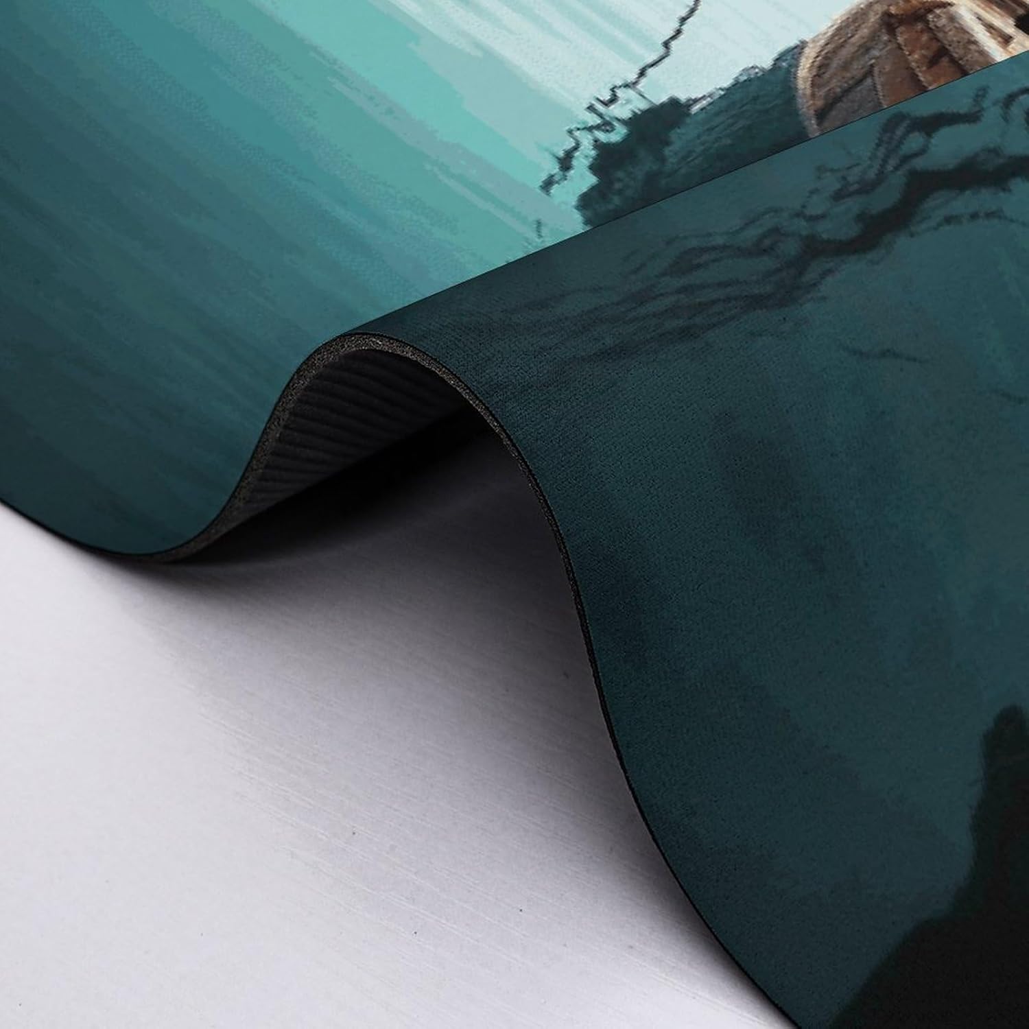 Fishing Boat Drying Mat for Kitchen Counter 20x28 inch, Diatomite Dish Drying Mat, Non-Slip, Absorbent Dish Drainer Pad for Coffee & Utensils, Kitchen Decor Mats