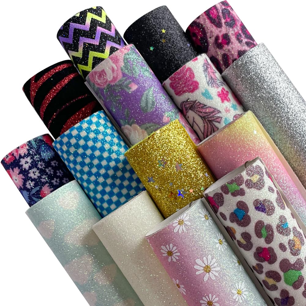 Cuir synthétique à paillettes pour loisirs créatifs et fabrication de porte-clés