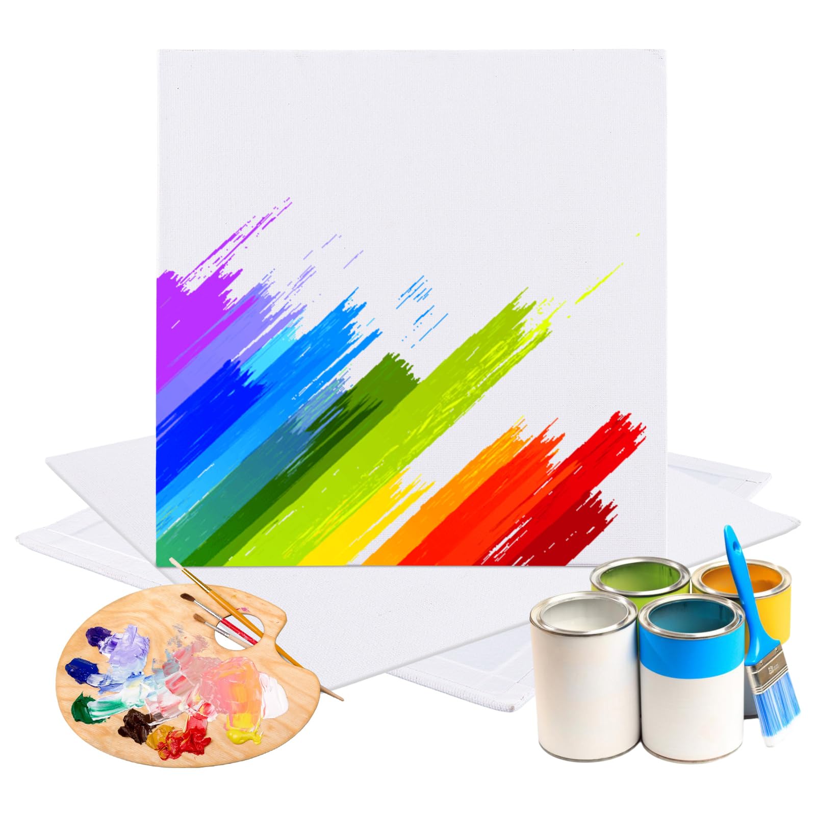 APACALI 24 Pack Canvas 20 x 20cm (8 x 8inch) for Painting and Art - Small Blank Canvas for Sketching Drawing, 3mm Thickness - Image 4
