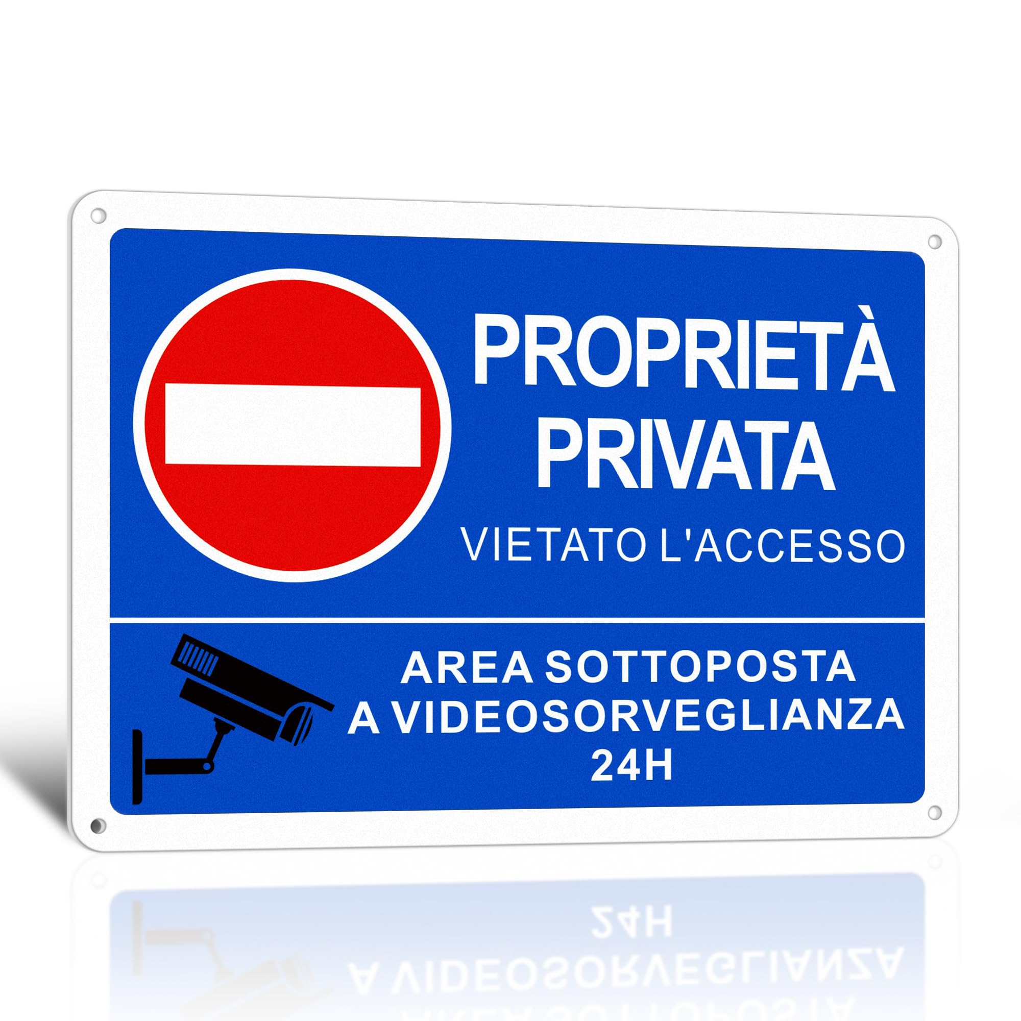 TAKULA Cartello Proprietà Privata - Cartello Vietato l'accesso Proprietà Privata,25 * 18CM Cartelli Proprieta Privata Resistente ai Raggi UV, Alla Ruggine e All'acqua