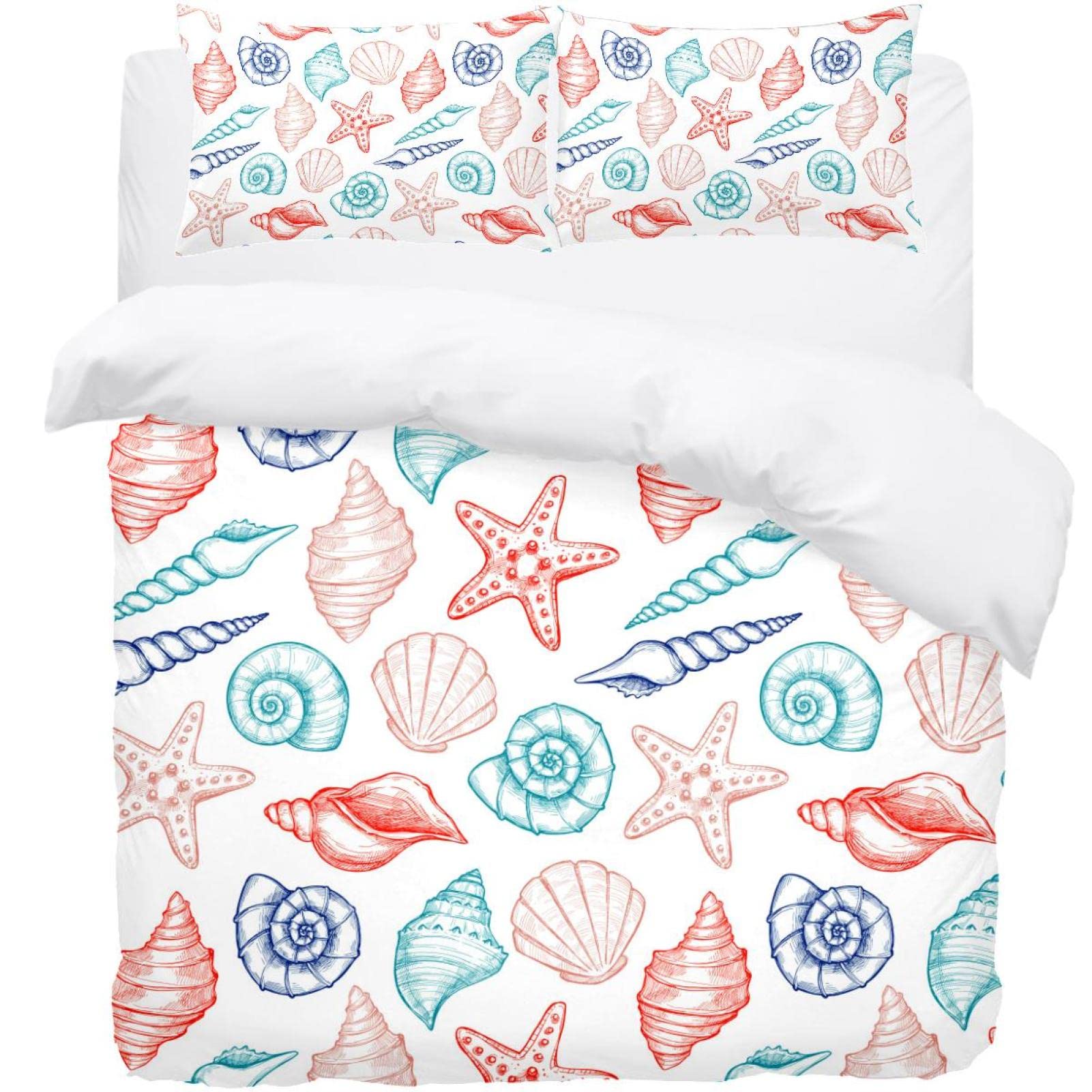 Parure de lit coquillages housse de couette pour une ambiance de vacances à la maison