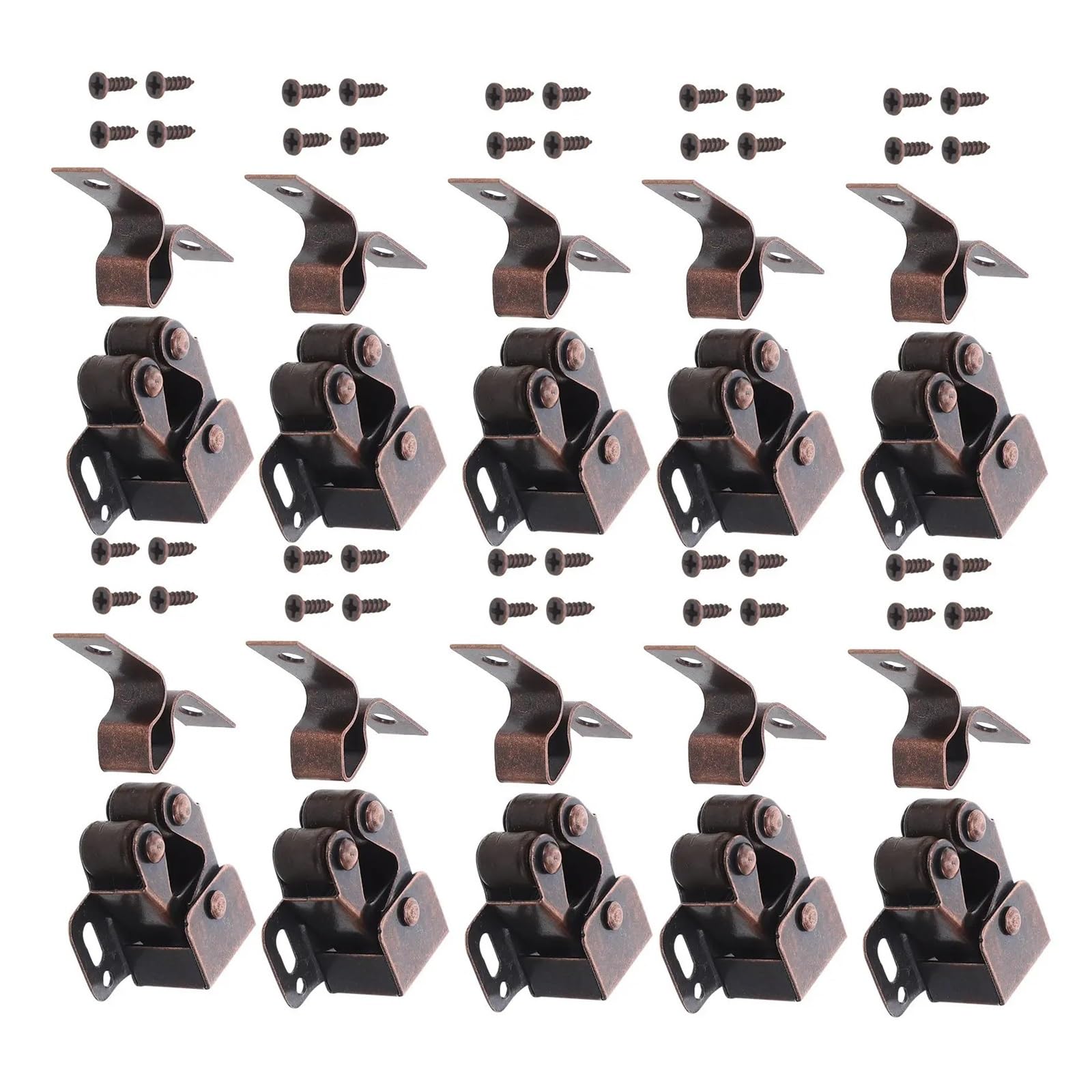 10Sets Cabinet Roller Catch Double Spring-Loaded Ball Latch for Cupboard Closet Door Furniture Hardware Secure Closure for Furniture