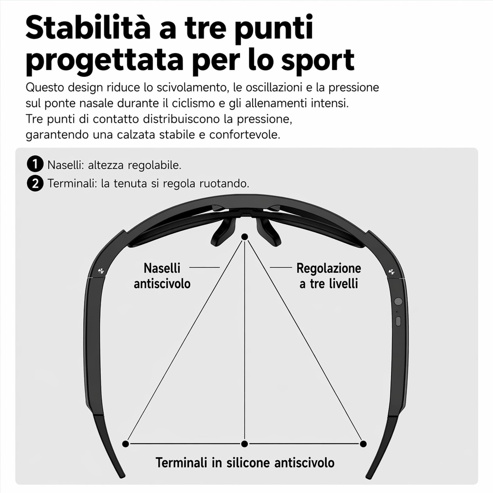 SINOTE'CA Occhiali Smart AI per Ciclismo, Smart Glasses con Fotocamera 8MP, Video HD, Stabilizzazione a 6 Assi, WiFi, Bluetooth 5.4, Audio Open-Ear, Traduzione in Tempo Reale, UV400, Uomo Donna