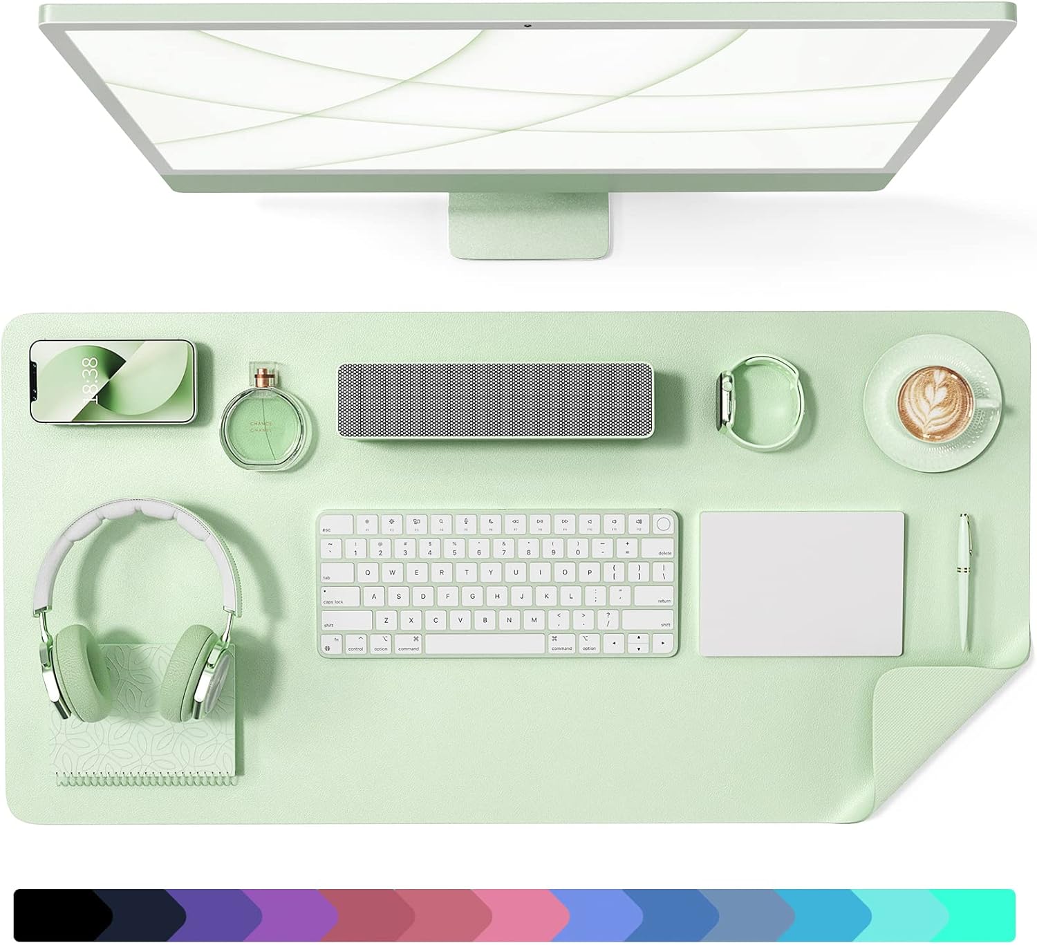 Crenovo Upgrade AntiSlip Grain Desk Pad, Mouse Pad, Desk