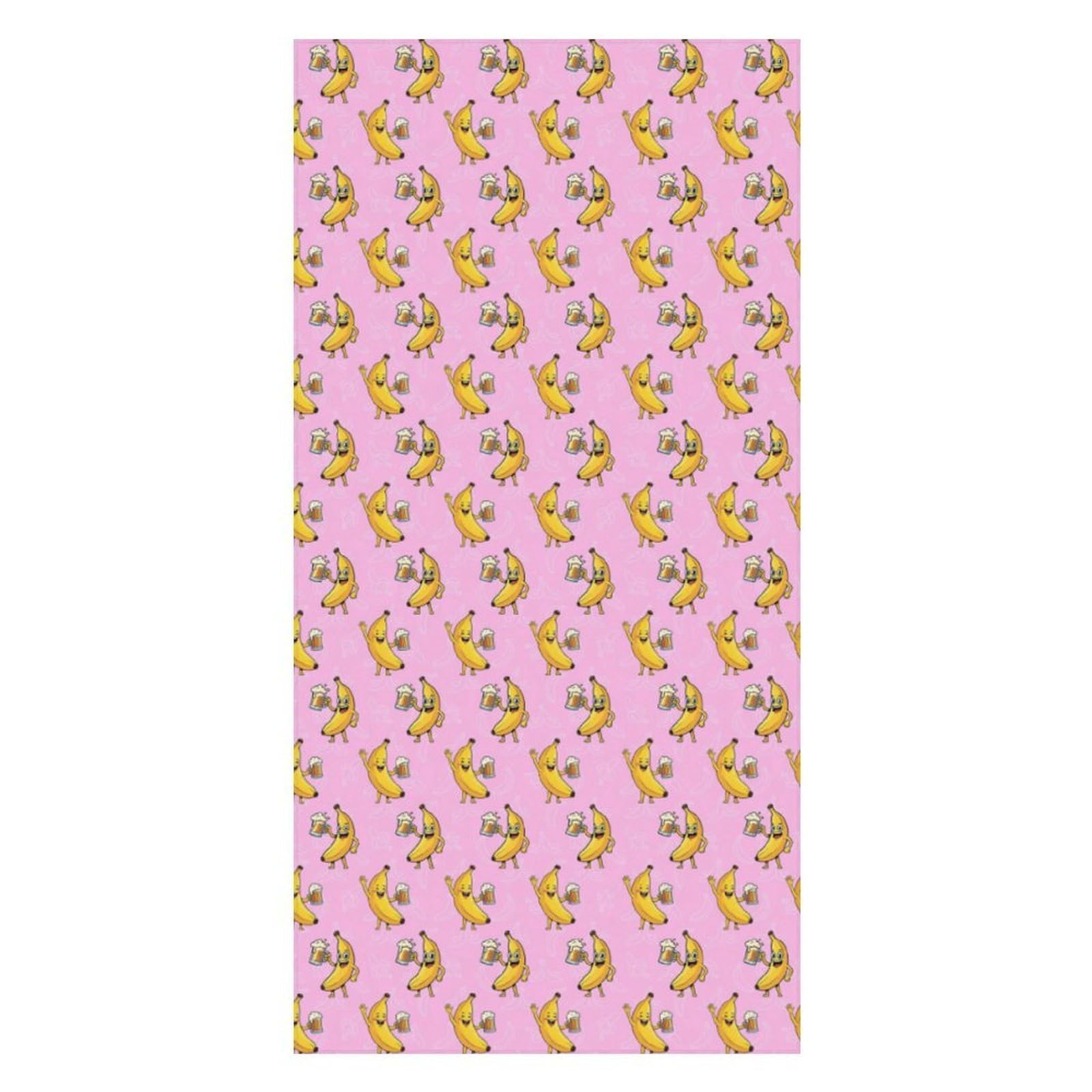 Anceky Beach Towel Soft Funny Banana Beer Bath Towels Quick Dry Bath Towel for Beach Pool Yoga Swim Shower 31 X 63 in