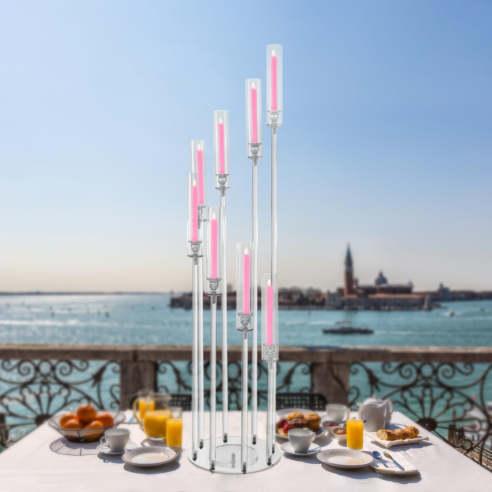 8-Head Candle Holder for Candlesticks, for Christmas Events Party Wedding Reception Table Centerpiece Decorations