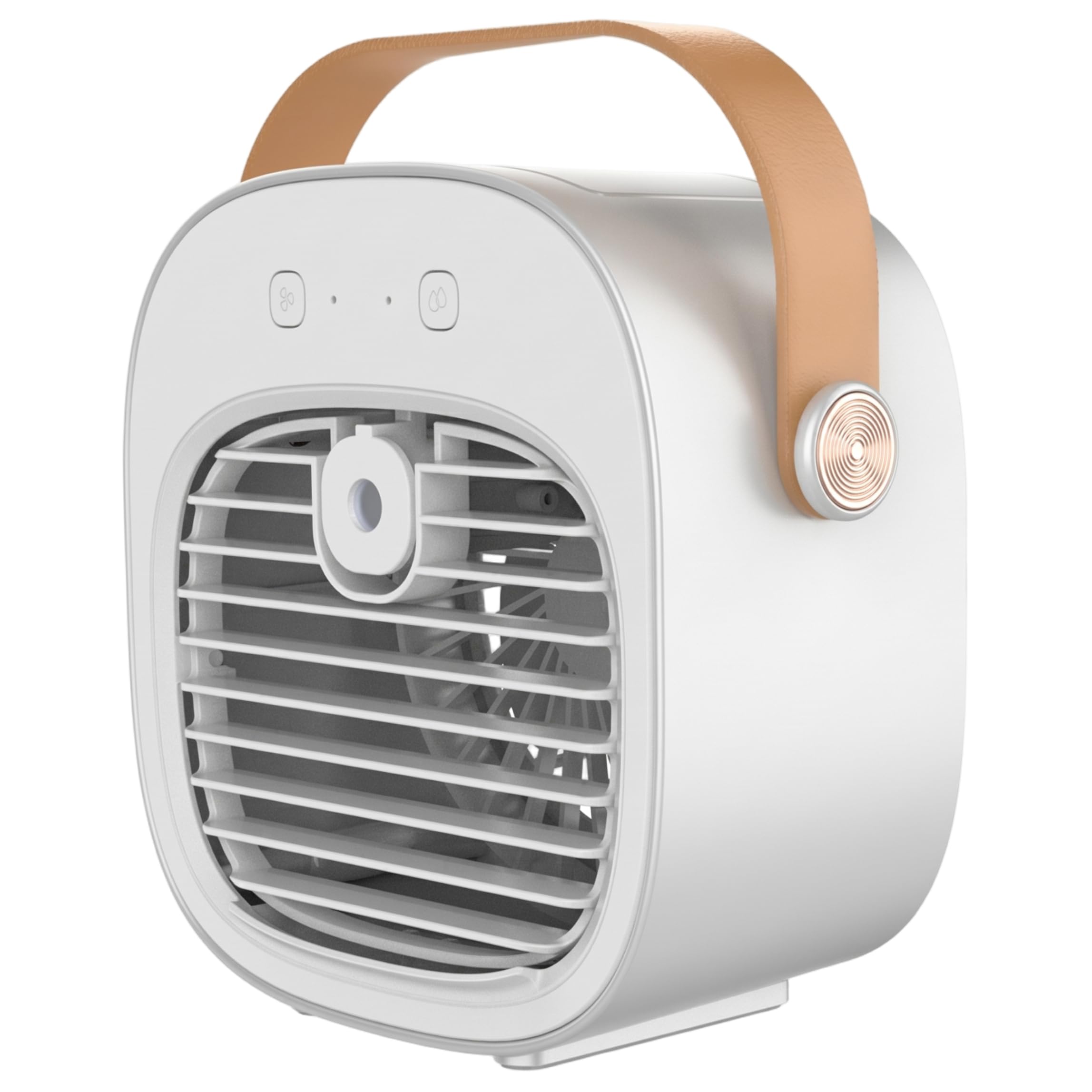 AwnsIMfreien Car Air Conditioner, 3 Speeds Personal Cooling Fan With Humidifier, Rechargeable Portable Air Conditioner For Office Home Car - White, Desk