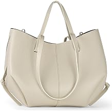 Italian Genuine Leather Tote Bag for Women with Dual Handles & Secure Closure | Convertible Calfskin Shopper Purse