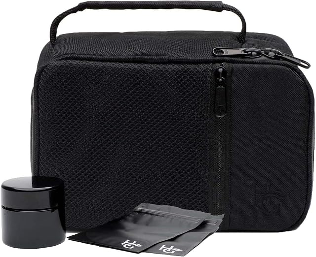 Large Smell Proof Case by Herb Guard with Hanging Combination Lock (Holds 3 Ounces of Herbs, Coffee, Spices & Tea) - No Smell Bag Comes with Smell Proof Jar and Resealable Travel Bags