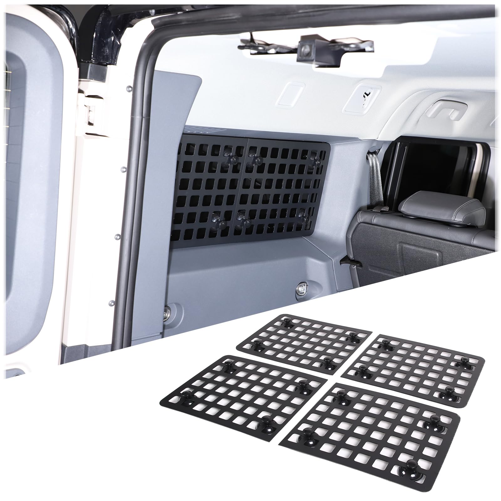 Hudiriy Rear Window Modular Shelf Shelf Interior Luggage Rack Compatible with Ineos Grenadier 2020-2024, Trunk Bag Rack Storage Panel Storage Rack