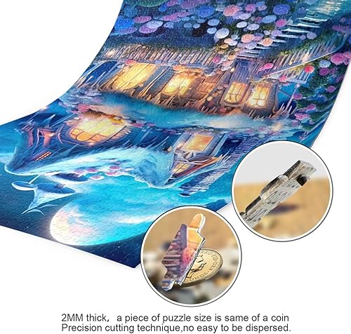 Miniatura 3 de Sky Cottage - Rompecabezas de 500 piezas para adultos, rompecabezas educativos de aprendizaje, juguetes familiares difíciles y desafiantes con bolsa