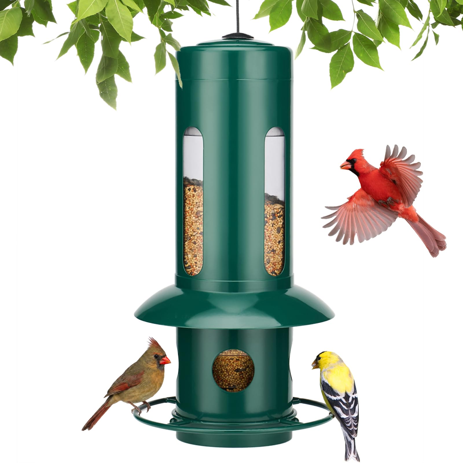 Kingsyard Squirrel Proof Hanging Bird Feeder for Outdoors