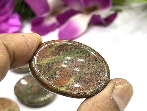 Vista 57 de GEMSCITE 5 piedras preciosas naturales, piedras para la preocupación del pulgar, cristal curativo de reiki, piedra de palma de bolsillo de energía