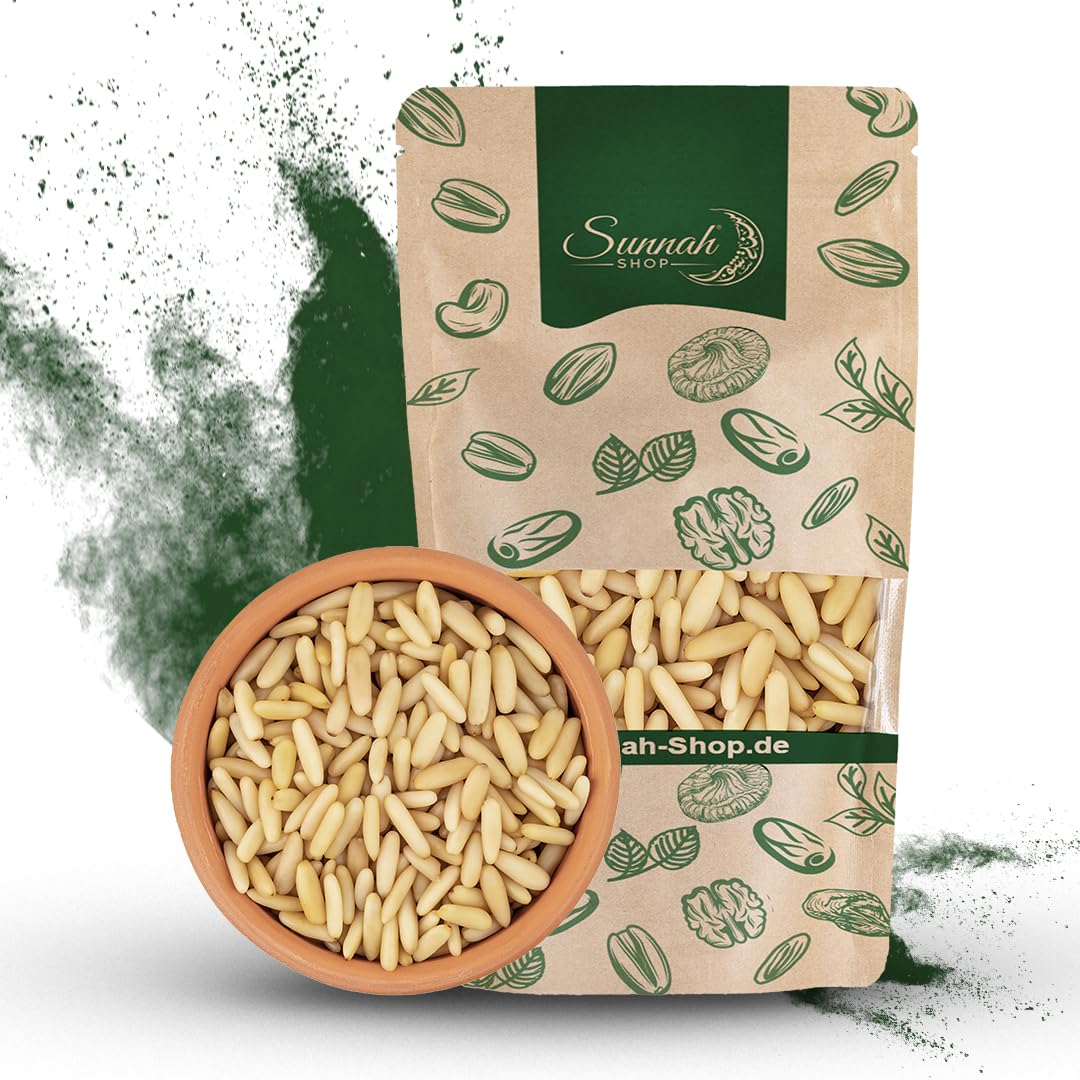 Sunnah Shop® Premium Pinienkerne 500g naturbelassen aus Pakistan | 100% natürliche Qualität ohne Zusätze | geschält und naturbelassen von höchster Qualität | Vegan Protein