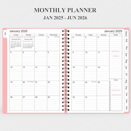 Miniatura 3 de Agenda 2024-2025, agenda semanal mensual que va de enero de 2024 a junio de 2025, agenda 2024-2025 con cubierta de polipropileno y banda elástica,