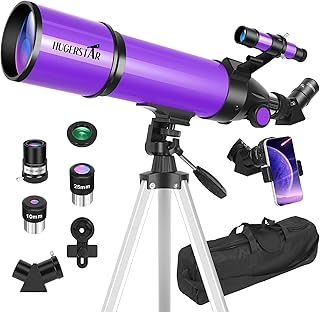 Telescope, Telescope for Adults & Kids & Astronomy Beginners, 80mm Apert...