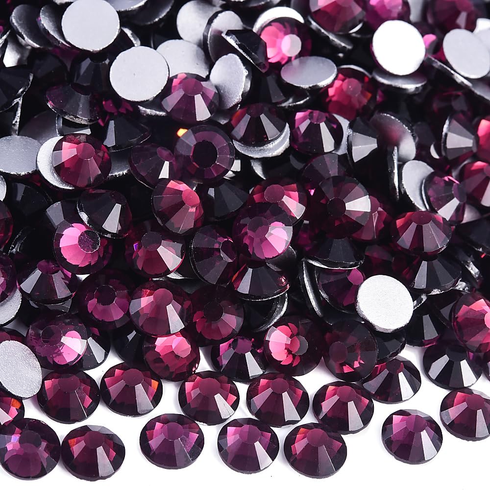 Glass Rhinestones Flatback for Tumblers Dk. Amethyst SS30 288pcs