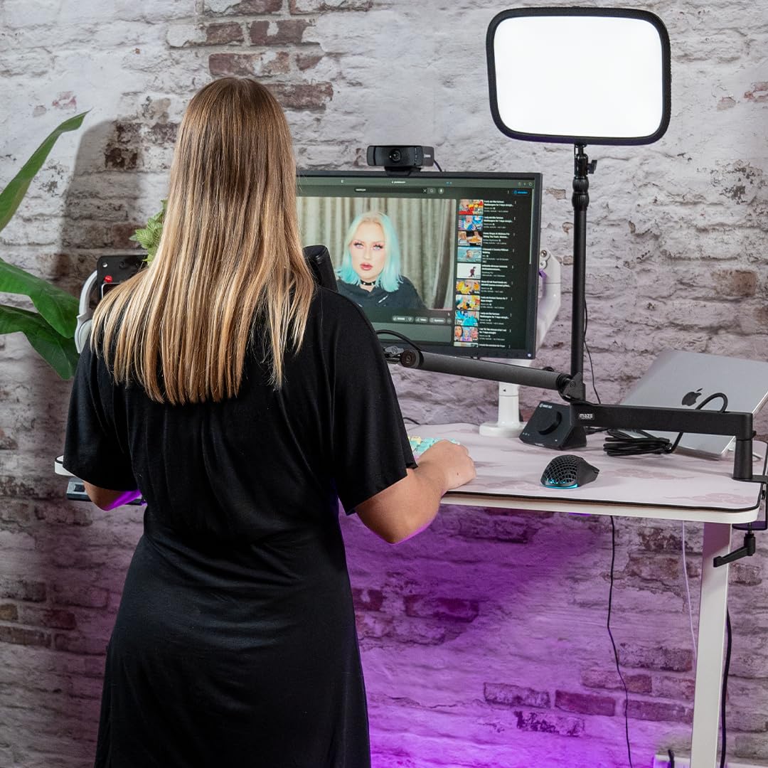 Entry Gaming Tisch – Elektrisch höhenverstellbarer Gaming Schreibtisch und PC Tisch – Ergonomischer Gaming Desk für Gamer – Weiß, 120 x 70 cm - Gamingtisch