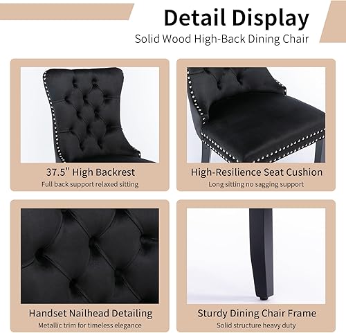 Vista 268 de Juego de 2 sillas de comedor modernas, sillas de comedor tapizadas acolchadas con patas de madera maciza, silla de cocina de tela de lino beige, 01