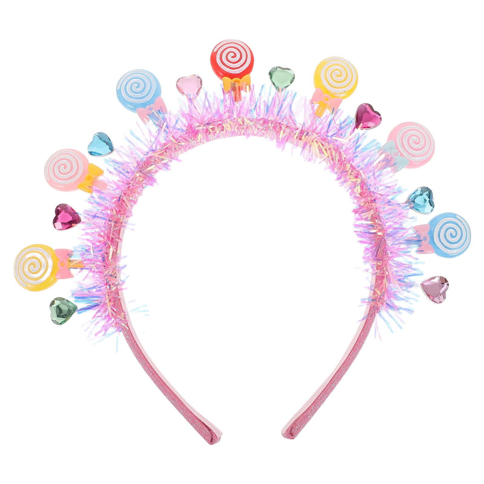 COHEALI Lollipop Headband Girls Party Hairband Heart-Shaped Hair Accessory