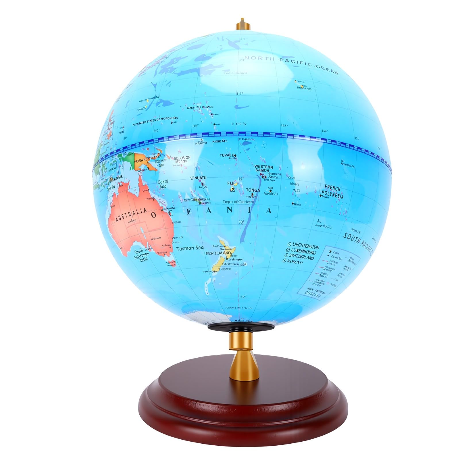 Annadue Mappamondo Educativo per Bambini Mappamondo da Tavolo Girevole da 9,8 Pollici con Supporto, Strumento di Apprendimento Interattivo per Decorazioni di Geografia Politica per Studio in Ufficio