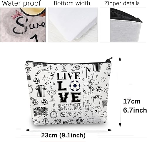 Miniatura 3 de CMNIM Regalos de fútbol, bolsa de maquillaje para jugadores de fútbol, regalos para amantes del fútbol, regalos para fanáticos del equipo, regalos