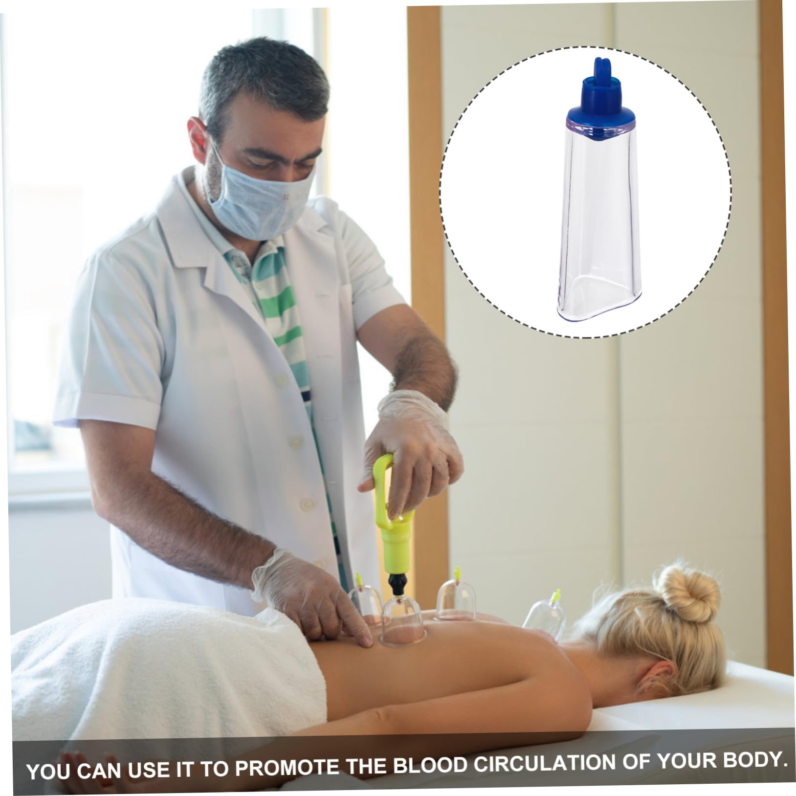 KOMBIUDA Unique U-Shape Tank Moxibustion Therapy Cans 2 Pcs Body Vacuum Suction Cupping Cups No