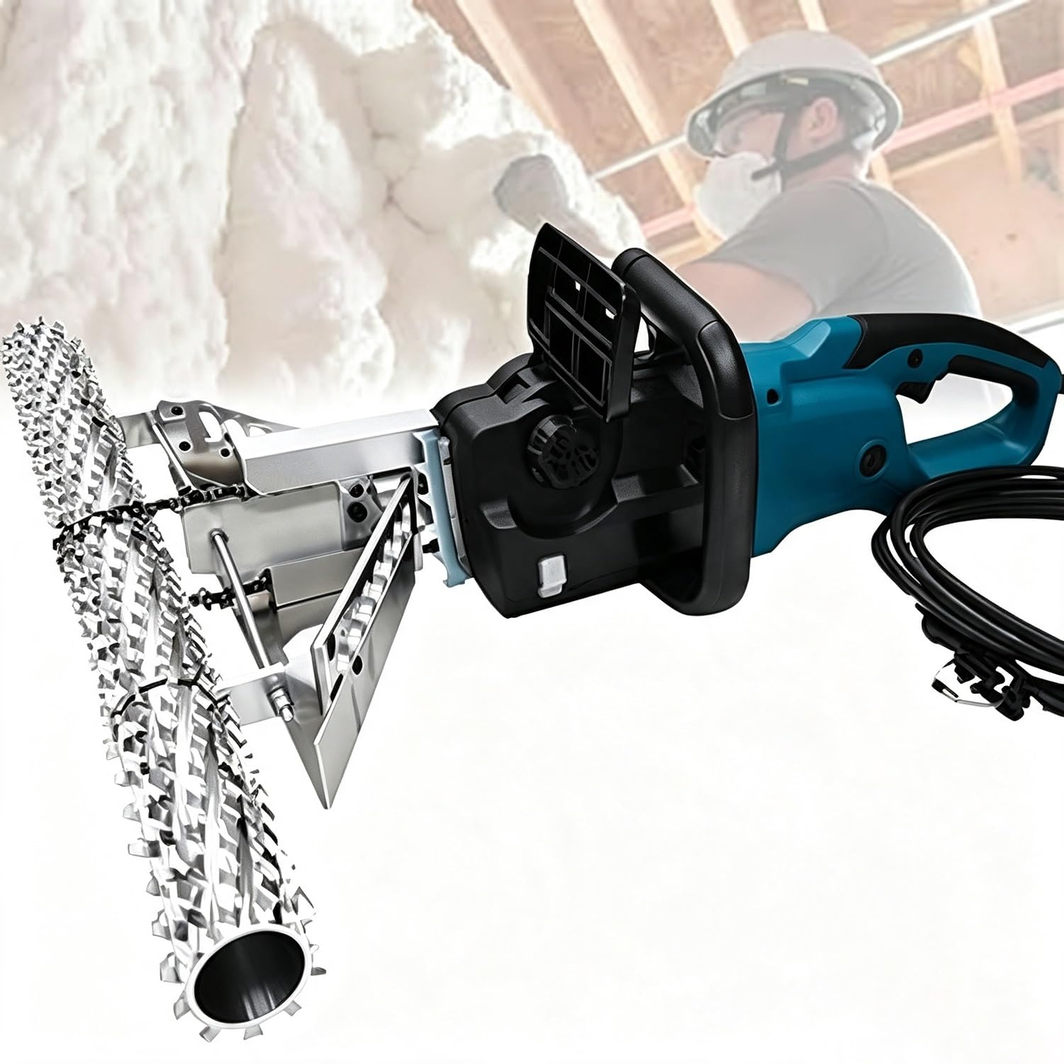 Foam Planer Saw, Open/Closed Cell Foam Planer Insulation Trimmer | Open Cell and Closed Cell, 14.5m/s Speed, for Precise Wall Leveling, For Professional Residential(Open-cell,50cm)