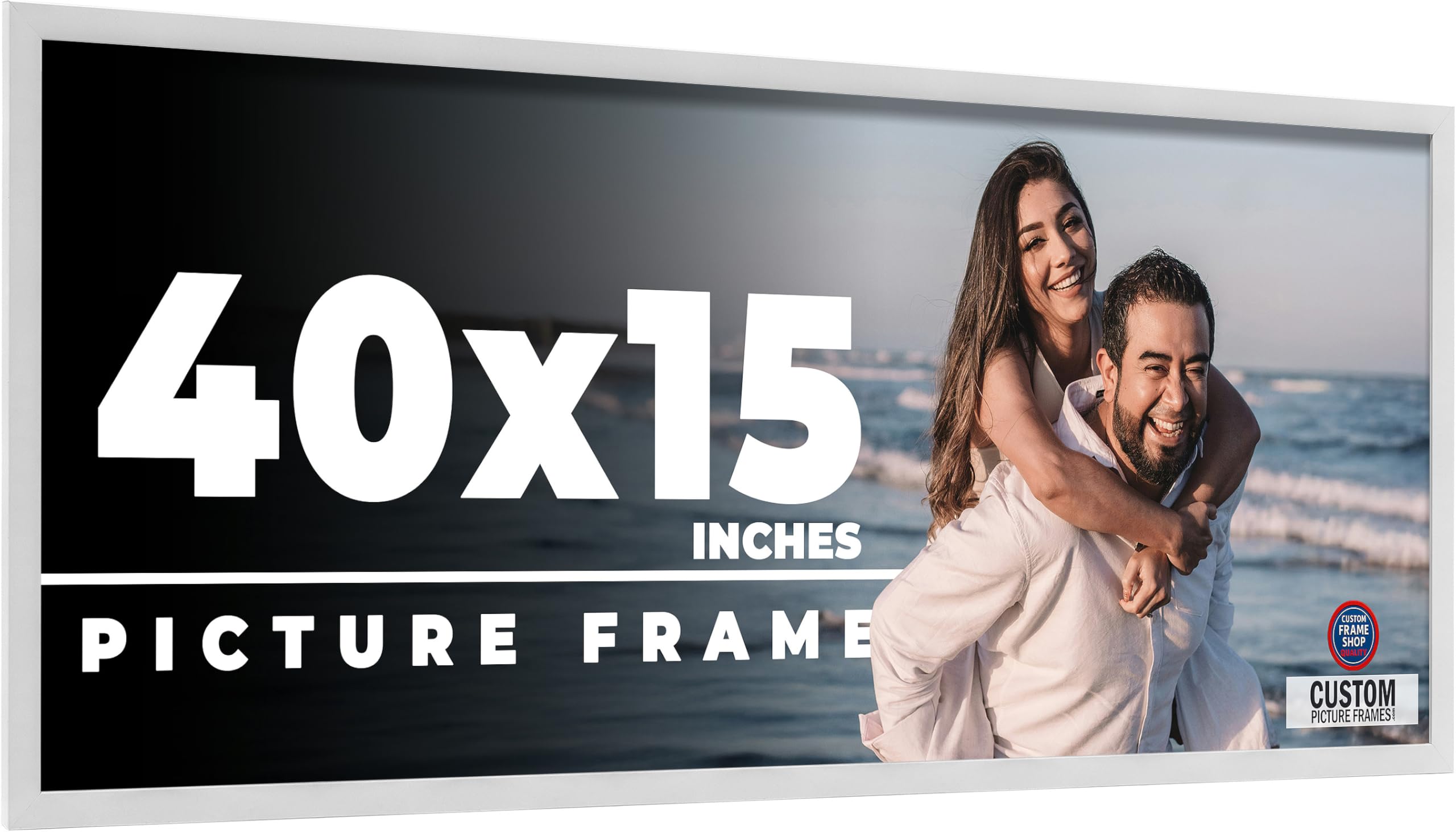 Amazon.com - 40x15 Frame White Real Wood Picture Frame Width 0.75