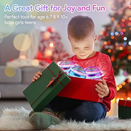 Miniatura 7 de Juguete de bola de orbe volador, juguetes de bola flotante Boomerang controlados a mano, Fidget Flying Spinner con luces mágicas, mini drone Cool