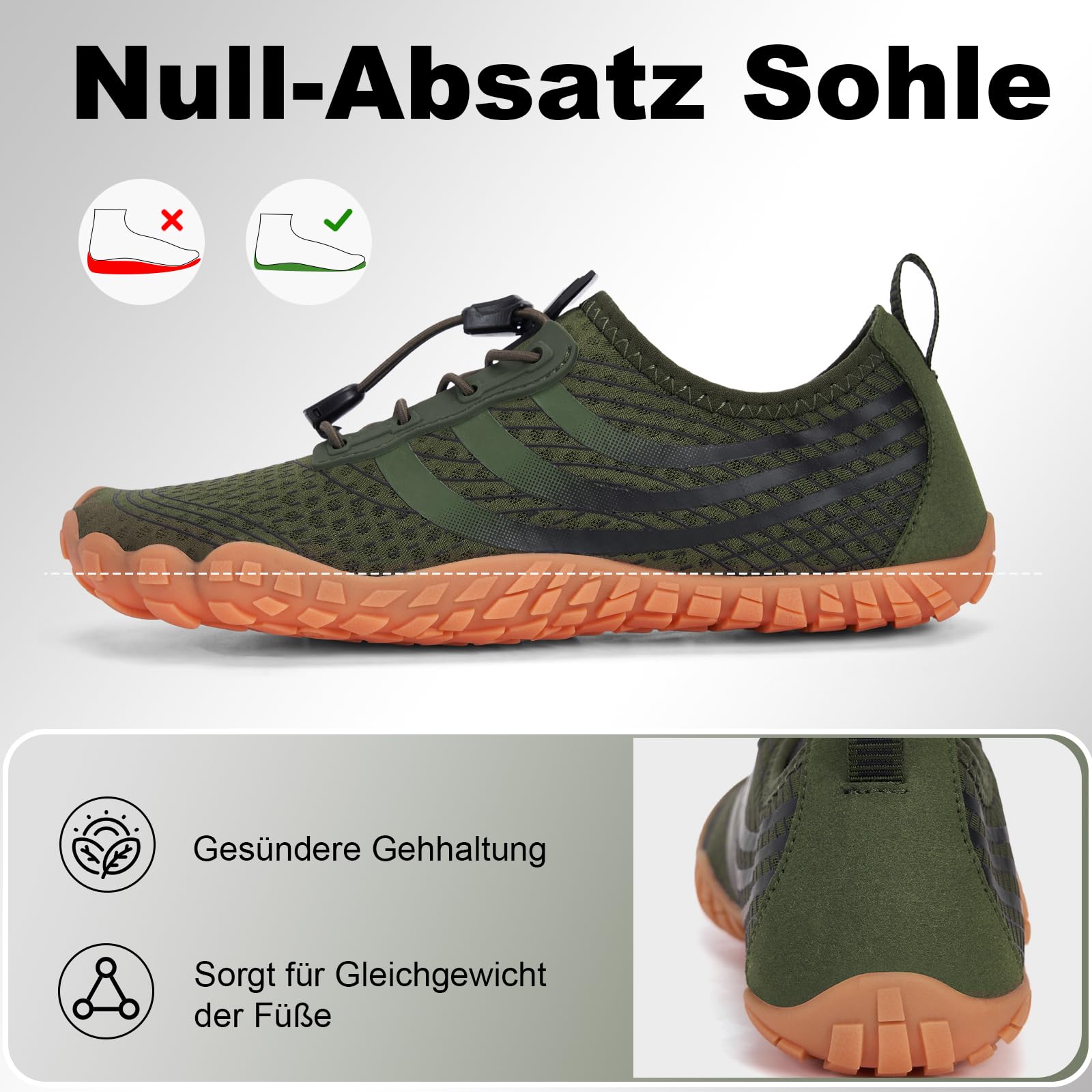 Chaussures de randonnée pieds nus pour homme et femme - Chaussures aquatiques professionnelles pour la randonnée, la plage, les voyages, large zone des orteils, zéro chute, antidérapante, respirante
