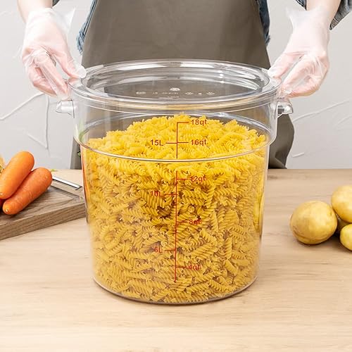 Miniatura 5 de Restaurantware Met Lux - Contenedores de almacenamiento de alimentos de 18 cuartos de galón, 10 recipientes redondos de almacenamiento comercial,