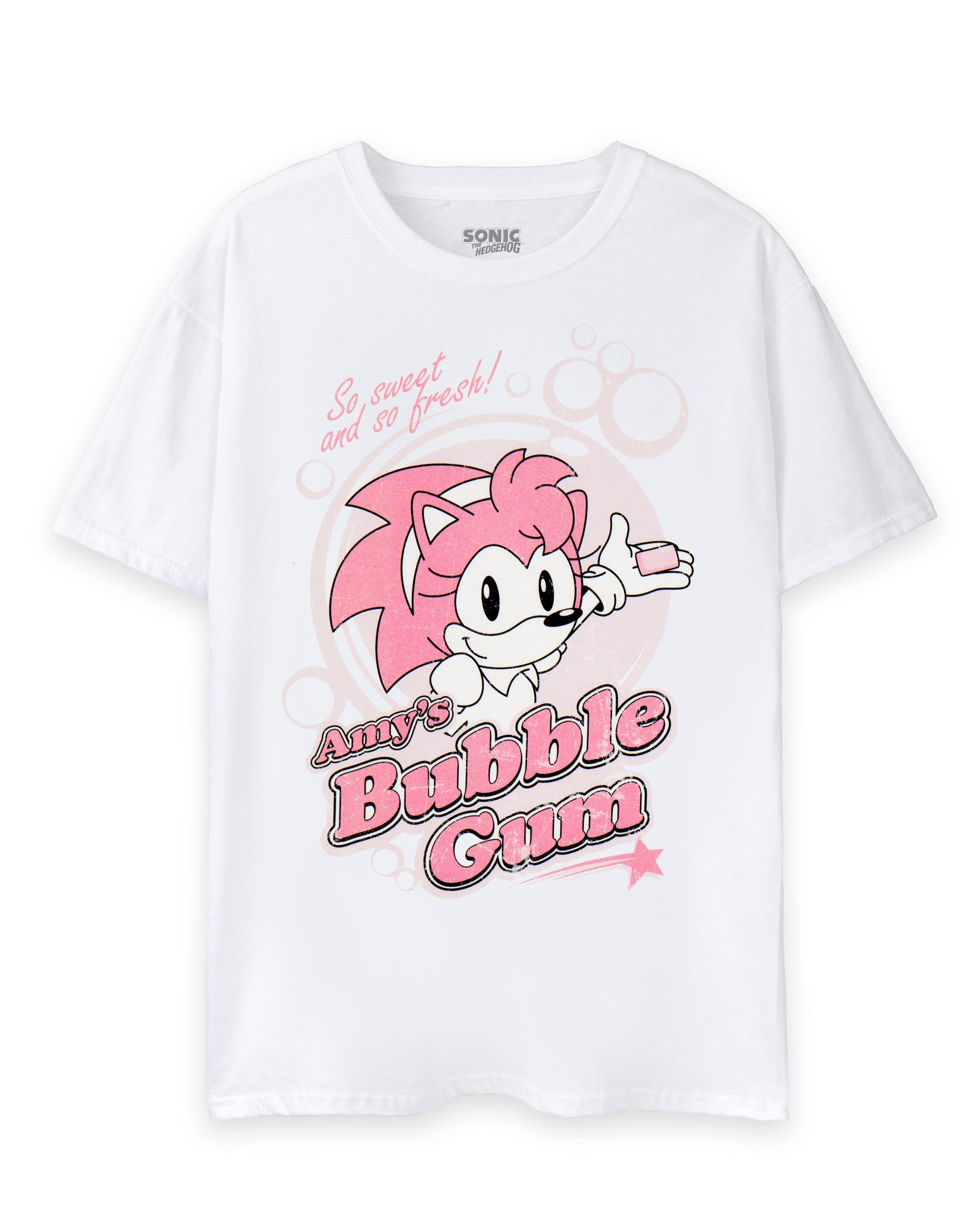 Sonic the Hedgehog White Cotton Amy Rose T-Shirt for Women - S