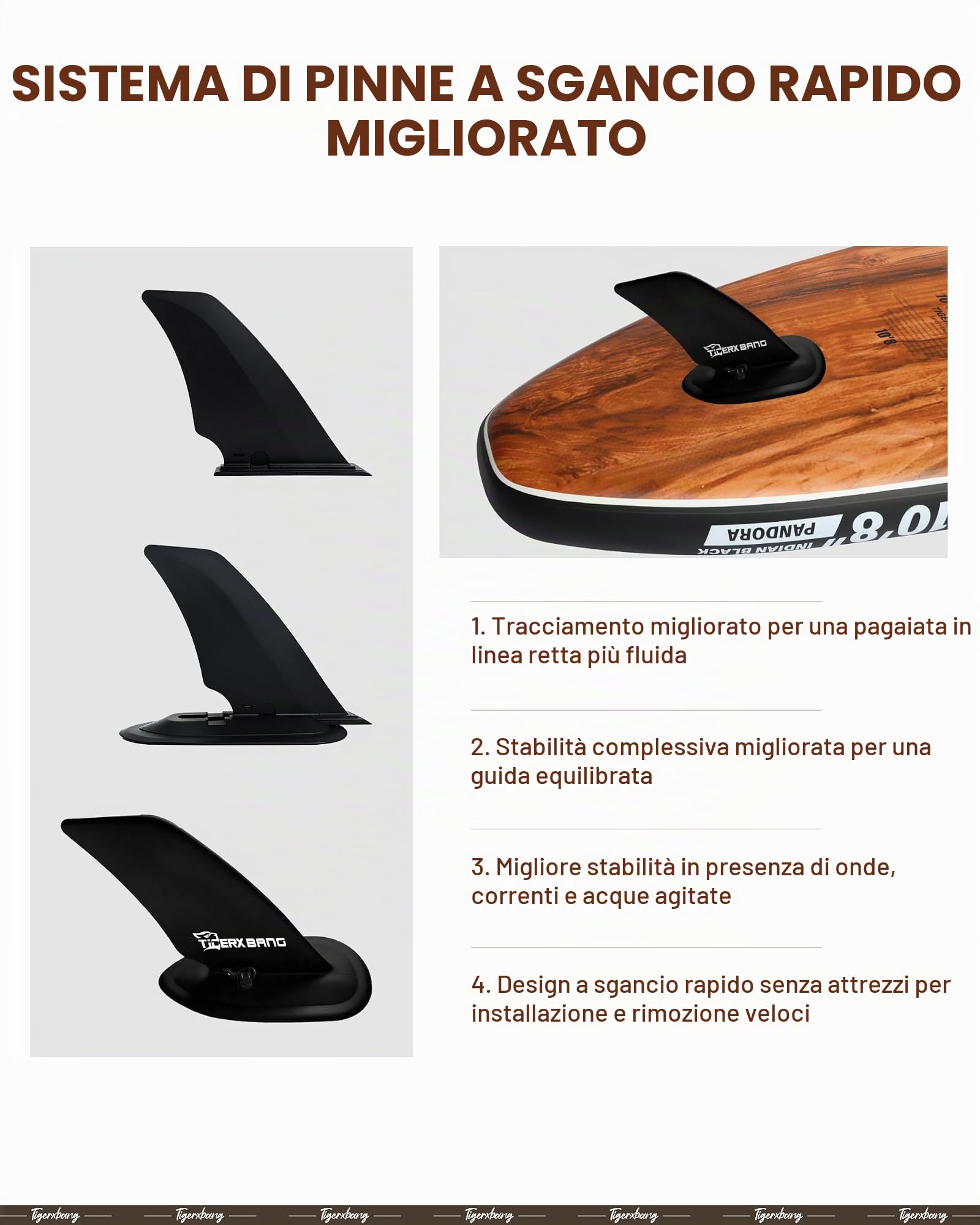 TIGERXBANG Pandora Tavola SUP Gonfiabile 330 x 86 x 15 cm con Set Completo di Accessori