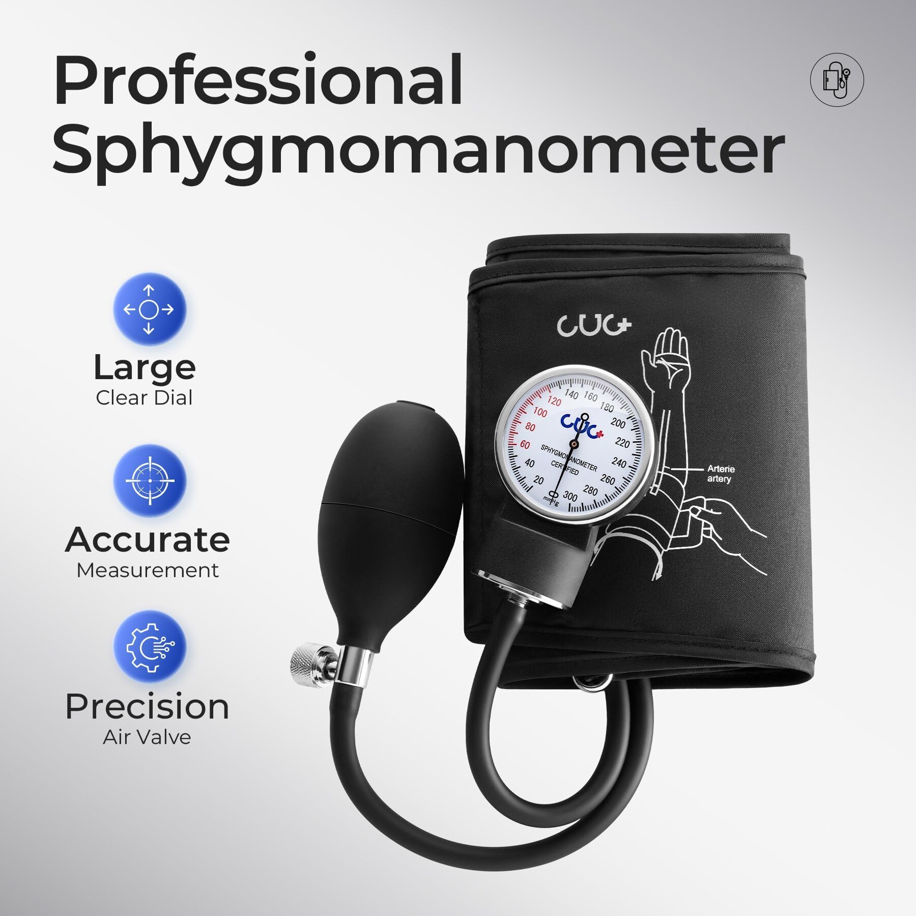 CUG Aneroid Sphygmomanometer - Manual Blood Pressure Cuff -2 CUG Aneroid Sphygmomanometer - Manual Blood Pressure Cuff -2