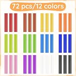 72 Pcs Colored Hot Glue Sticks Bulk, 0.27x 8 Inch 12 Colors Hot Glue Sticks Mini for Hot Glue Gun, Wax Seal Stamp, Crafting, DIY, Art, Cards Decoration, School Gluing Projects, Car Dent Repair
