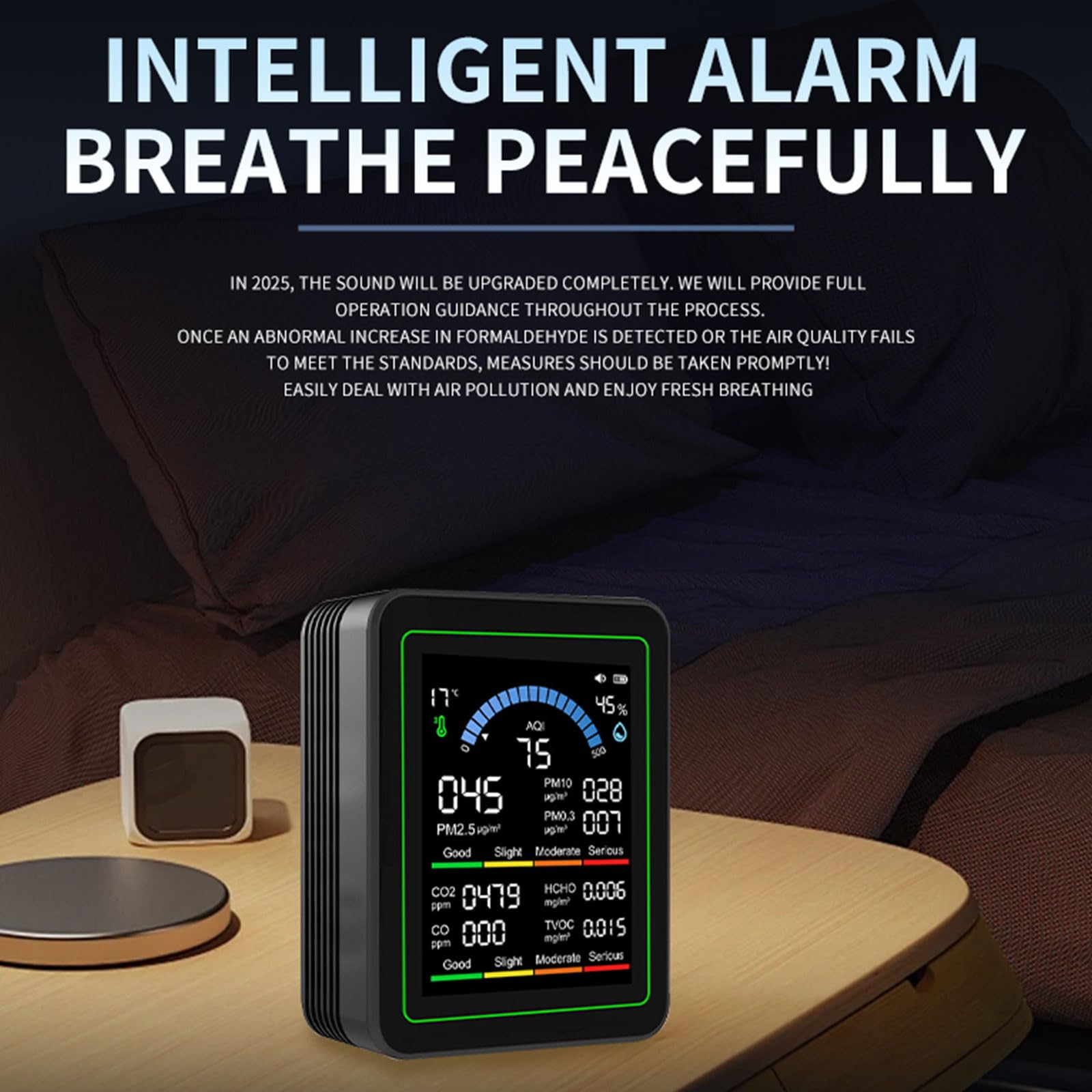 Monitor Aria Misuratore di CO2 TVOC HCHO PM2.5 PM 1.0 PM10 Rilevatori di Misurazione di Temperatura E Umidità Tester Per La Casa