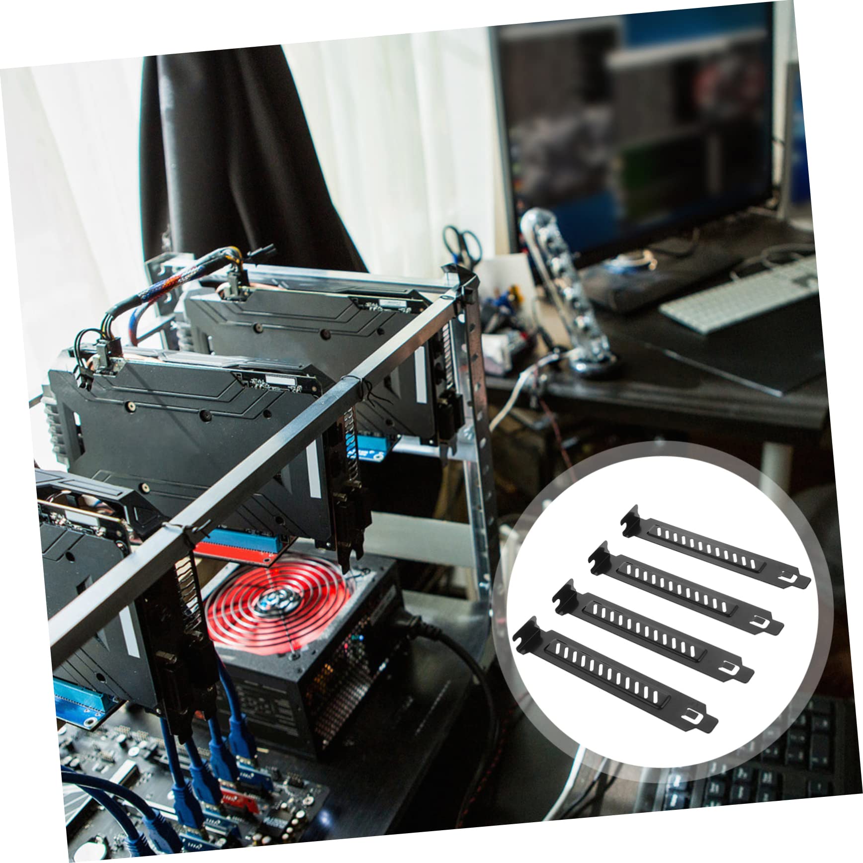 SHINEOFI 4 Set Piastra Copertura Pci Inossidabilper Case Computer Protezione Antipolvere Per Chassis Facile Installare 20 Pezzi*4