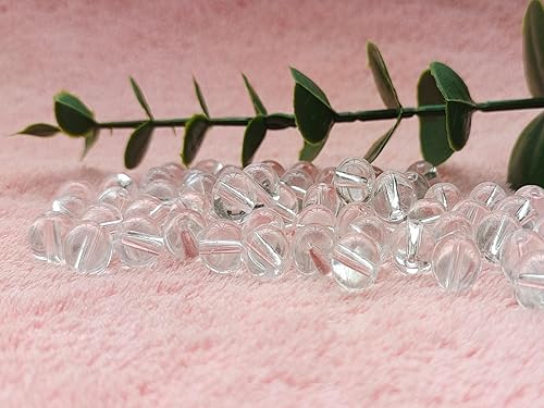 Miniatura 3 de Cuentas de vidrio de 0.315 pulgadas (0.315 in), 100 cuentas redondas lisas sueltas para pulseras, collares, joyería, manualidades (0.315 pulgadas,