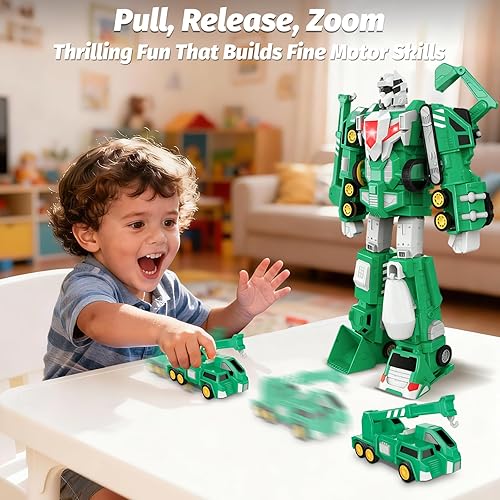Miniatura 2 de Laradola - Robot transformador para niños de 3 a 8 años, juguete de construcción STEM, 5 en 1, regalo de cumpleaños y Navidad para niños y niñas